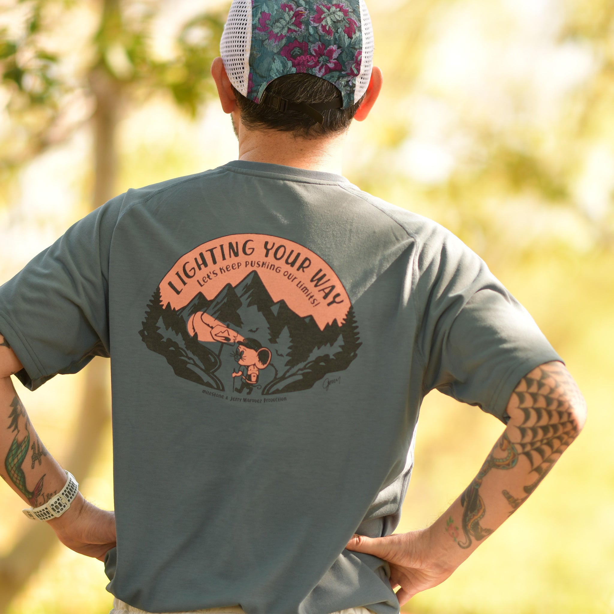 【milestone & Jerry Marquez production】milestone Original T-Shirt Canvas "Let's Keep Pushing Our Limits!"